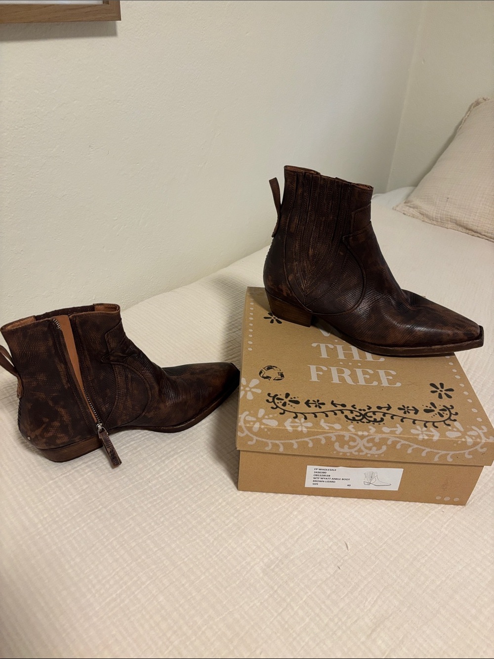 we the free brown lizard cowgirl boots